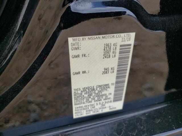 1N4BL4EV3KC152308 - 2019 NISSAN ALTIMA SL BLACK photo 12