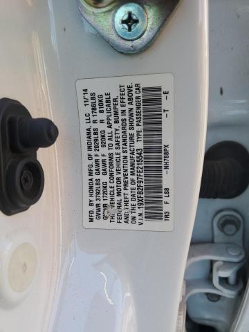 19XFB2F97FE215543 - 2015 HONDA CIVIC EXL WHITE photo 12
