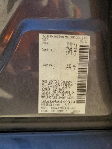 1N4AL3AP5DN449374 - 2013 NISSAN ALTIMA 2.5 BLACK photo 12