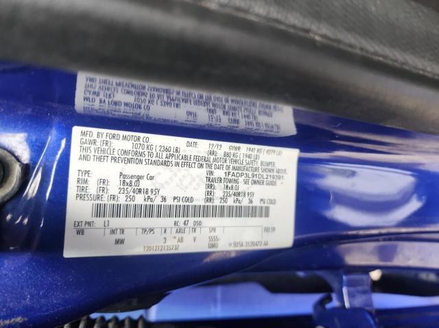 1FADP3L91DL219391 - 2013 FORD FOCUS ST BLUE photo 10