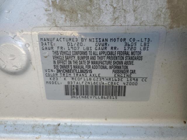 3N1CN8EV7LL862515 - 2020 NISSAN VERSA SV SILVER photo 13