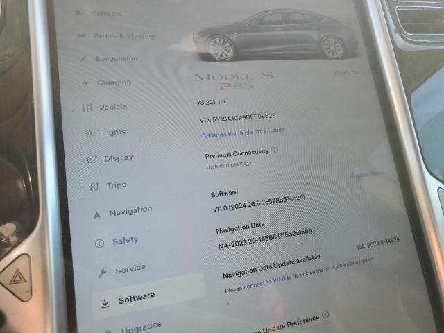 5YJSA1CP9DFP08629 - 2013 TESLA MODEL S 灰色 照片 9