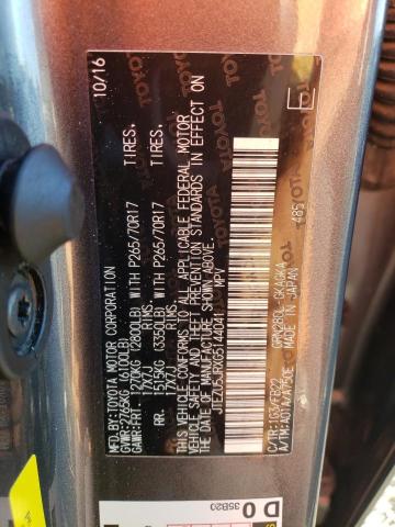 JTEZU5JRXG5144041 - 2016 TOYOTA 4RUNNER SR5 GRAY photo 13