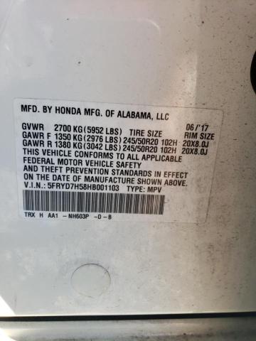 5FRYD7H58HB001103 - 2017 ACURA MDX SPORT HYBRID TECHNOLOGY WHITE photo 12