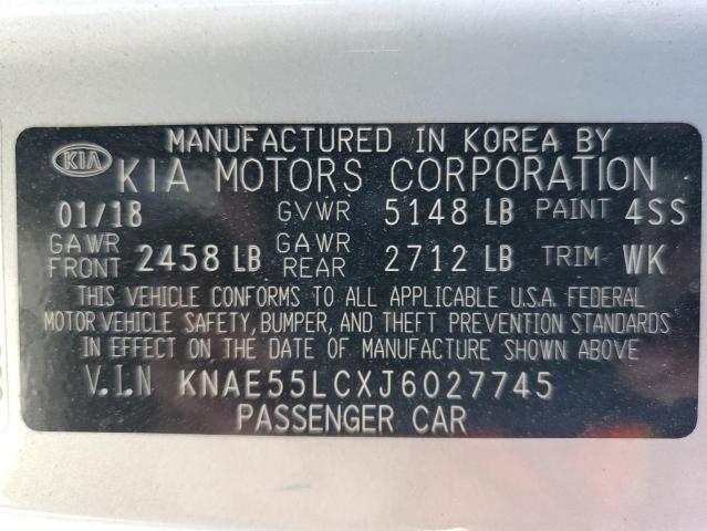 KNAE55LCXJ6027745 - 2018 KIA STINGER GT2 SILVER photo 12