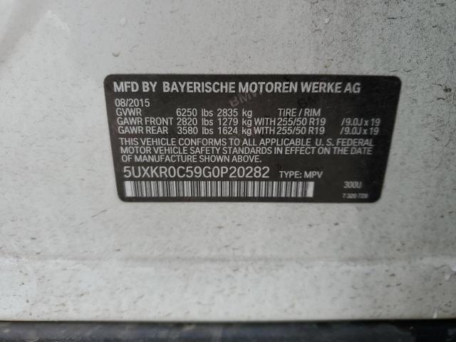 5UXKR0C59G0P20282 - 2016 BMW X5 XDRIVE35I WHITE photo 13