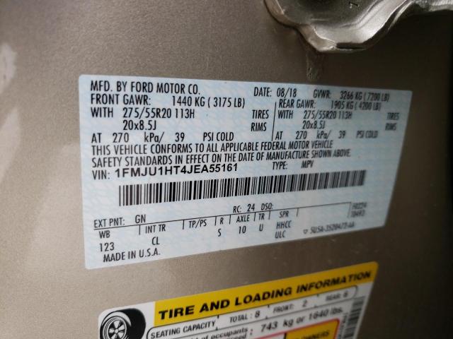 1FMJU1HT4JEA55161 - 2018 FORD EXPEDITION XLT GOLD photo 14