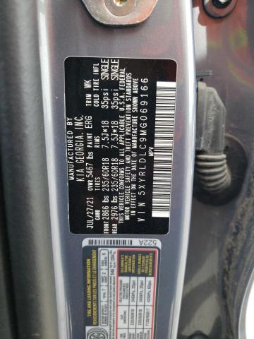 5XYRLDLC9MG069166 - 2021 KIA SORENTO S GRAY photo 12