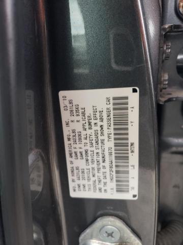 1HGCP2F80AA116670 - 2010 HONDA ACCORD EXL GRAY photo 12