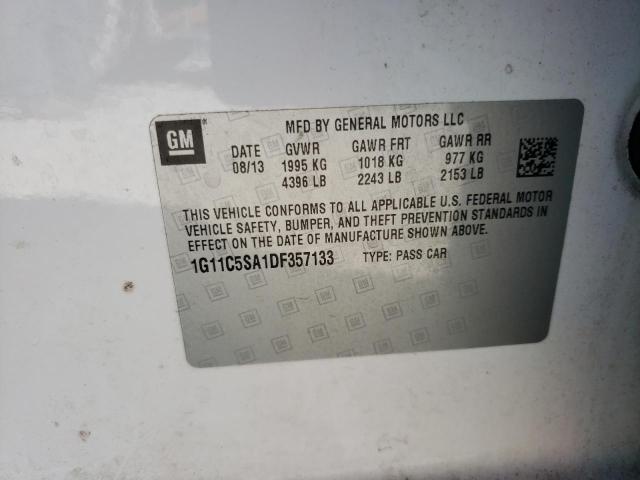 1G11C5SA1DF357133 - 2013 CHEVROLET MALIBU 1LT 白色 照片 12