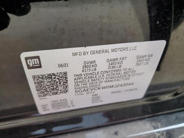 5GAEVCKW0MJ243044 - 2021 BUICK ENCLAVE AVENIR შავი ფოტო 13