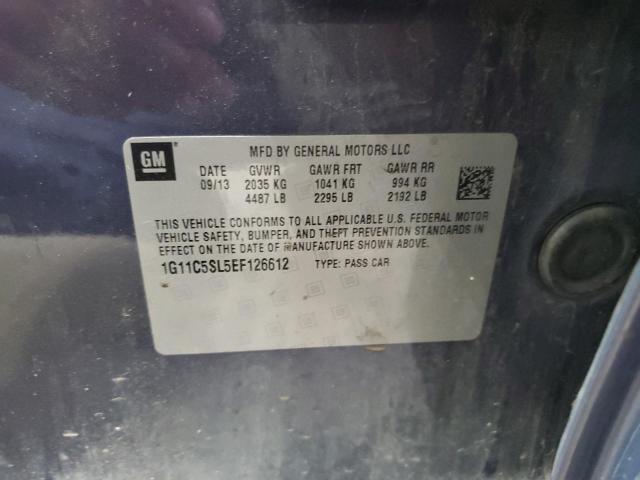 1G11C5SL5EF126612 - 2014 CHEVROLET MALIBU 1LT 蓝色 照片 12