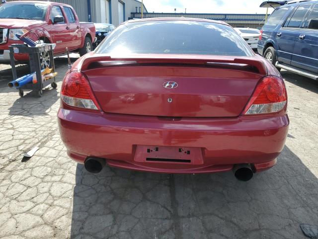 KMHHN65F06U199438 - 2006 HYUNDAI TIBURON GT RED photo 6