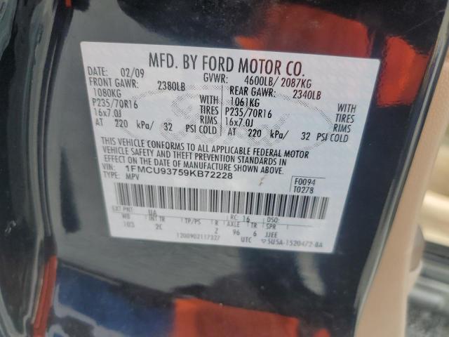 1FMCU93759KB72228 - 2009 FORD ESCAPE XLT BLACK photo 13