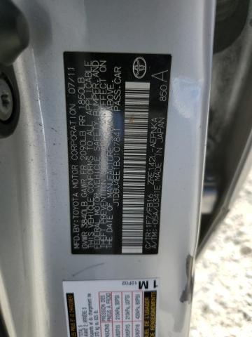 JTDBU4EE1BJ107841 - 2011 TOYOTA COROLLA BASE SILVER photo 12