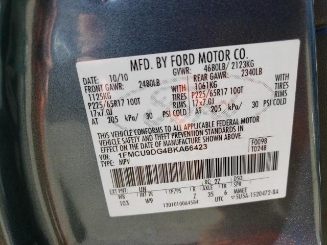 1FMCU9DG4BKA66423 - 2011 FORD ESCAPE XLT BLUE photo 13