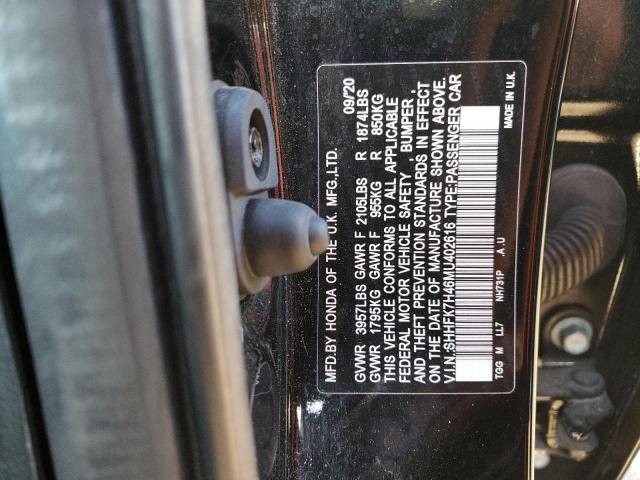 SHHFK7H46MU402616 - 2021 HONDA CIVIC SPORT 黑色 照片 13