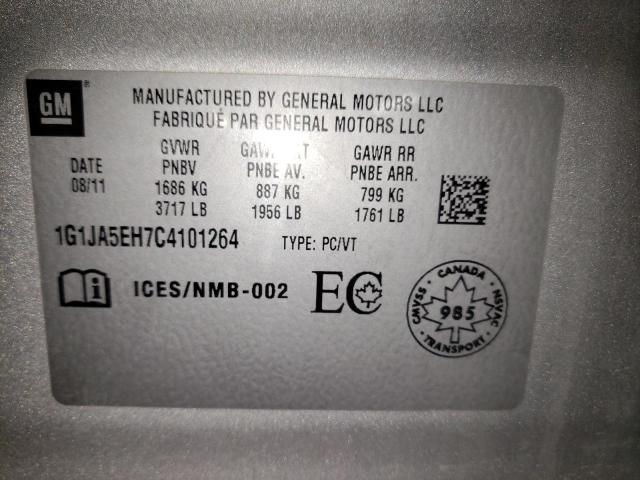 1G1JA5EH7C4101264 - 2012 CHEVROLET SONIC LS 银色 照片 13