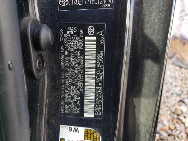 JTKDE177160124498 - 2006 TOYOTA SCION TC 黑色 照片 12