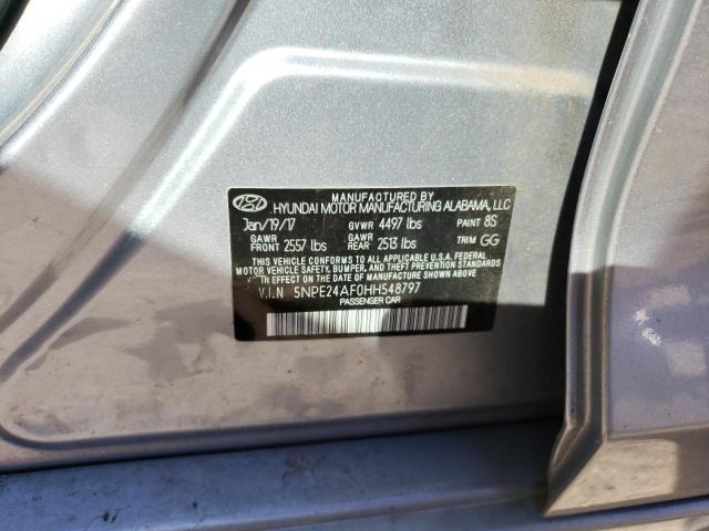 5NPE24AF0HH548797 - 2017 HYUNDAI SONATA SE SILVER photo 12