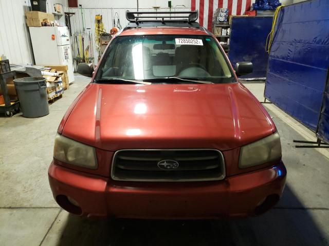 JF1SG65625H709810 - 2005 SUBARU FORESTER 2.5XS ბურგუნდია ფოტო 5