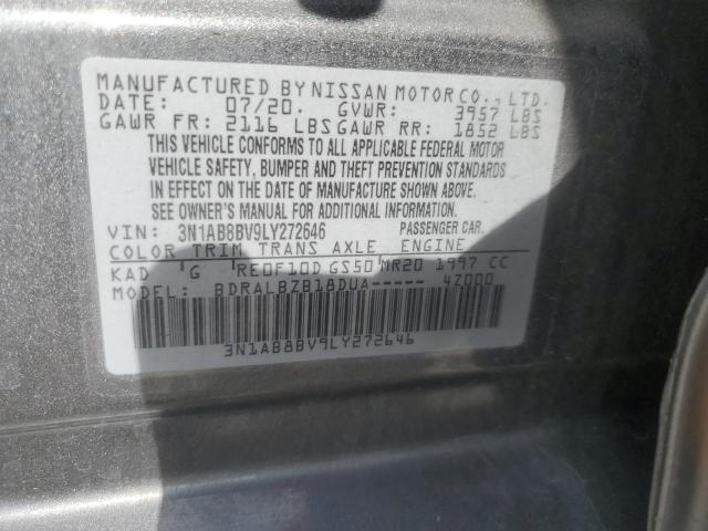 3N1AB8BV9LY272646 - 2020 NISSAN SENTRA S GRAY photo 12