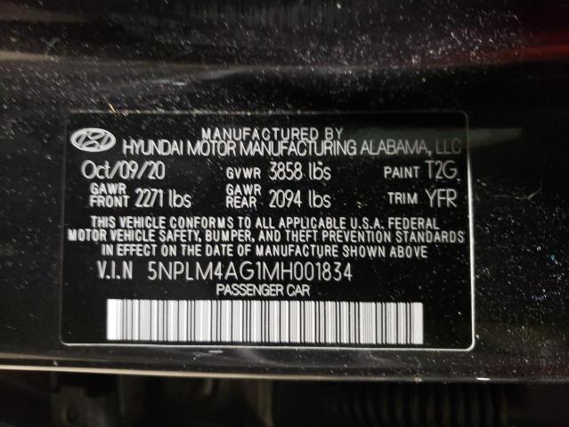 5NPLM4AG1MH001834 - 2021 HYUNDAI ELANTRA SEL CHARCOAL photo 13