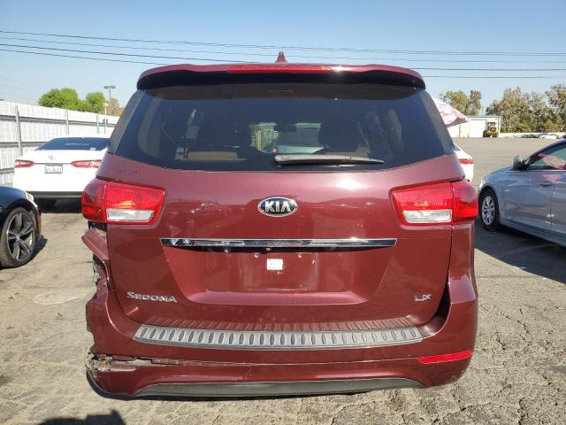 KNDMB5C12H6232587 - 2017 KIA SEDONA LX BURGUNDY photo 6