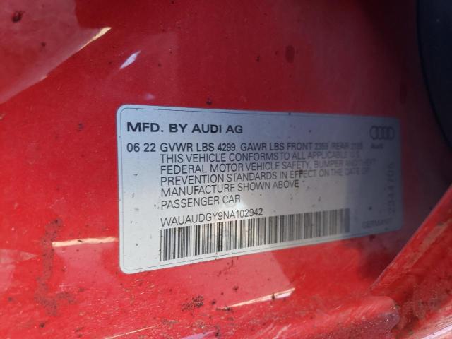 WAUAUDGY9NA102942 - 2022 AUDI A3 PREMIUM RED photo 13