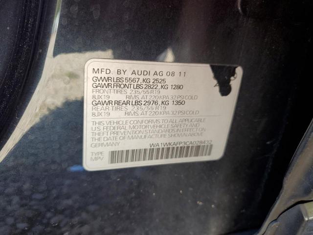 WA1WKAFP3CA028432 - 2012 AUDI Q5 PRESTIGE BLUE photo 13