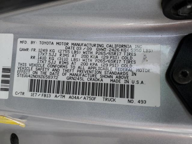 5TEUU42N09Z658372 - 2009 TOYOTA TACOMA ACCESS CAB Күміс фото 12