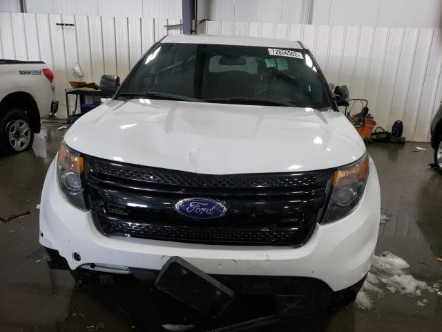 1FM5K8AR6DGA72289 - 2013 FORD EXPLORER POLICE INTERCEPTOR WHITE photo 5