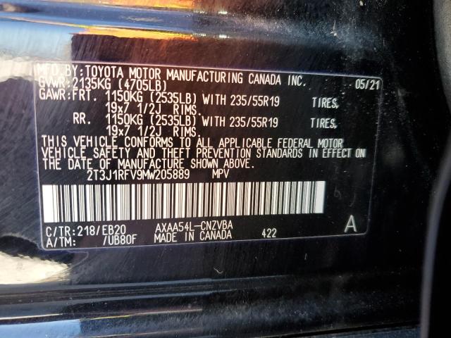 2T3J1RFV9MW205889 - 2021 TOYOTA RAV4 ADVENTURE BLACK photo 13