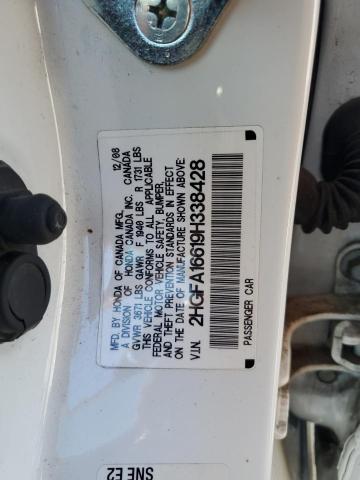 2HGFA16619H338428 - 2009 HONDA CIVIC LX-S 白色 照片 12