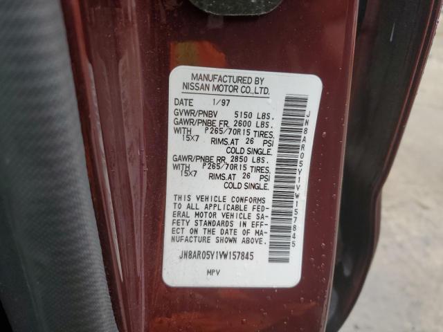 JN8AR05Y1VW157845 - 1997 NISSAN PATHFINDER LE 勃艮第红 照片 12
