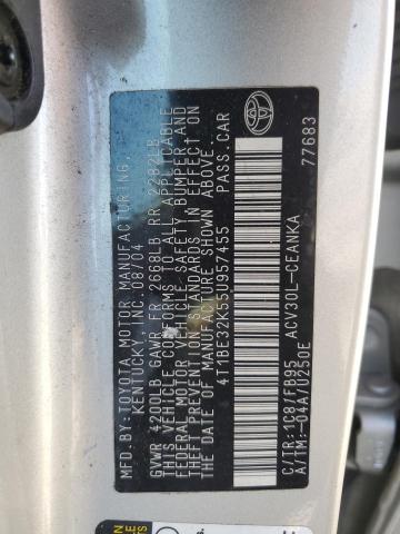 4T1BE32K55U957455 - 2005 TOYOTA CAMRY LE SILVER photo 12