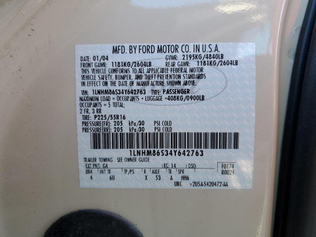 1LNHM86S34Y642763 - 2004 LINCOLN LS Bej foto 12