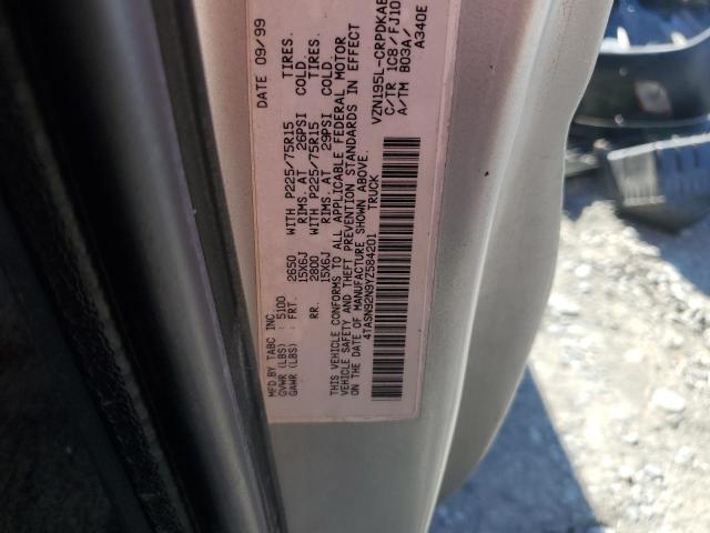 4TASN92N9YZ584201 - 2000 TOYOTA TACOMA XTRACAB PRERUNNER ვერცხლისფერი ფოტო 13