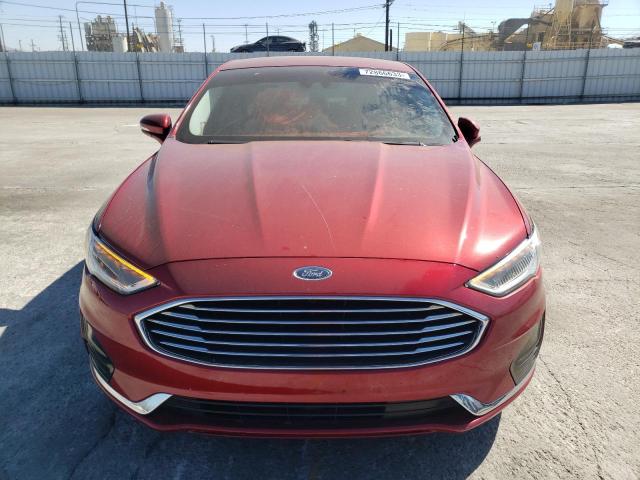 3FA6P0MU5KR239832 - 2019 FORD FUSION SEL RED photo 5