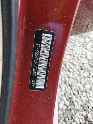 5NPEU46FX7H212723 - 2007 HYUNDAI SONATA SE RED photo 12