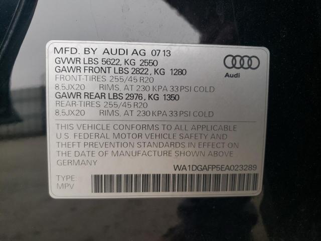 WA1DGAFP5EA023289 - 2014 AUDI Q5 PREMIUM PLUS BLACK photo 13