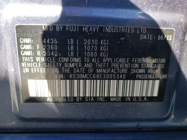 4S3BMCC68E3005340 - 2014 SUBARU LEGACY 2.5I PREMIUM BLUE photo 12