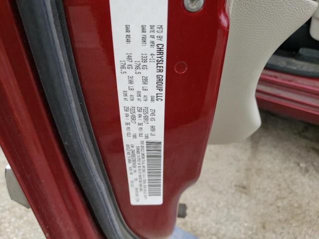 2A4RR8DG7BR704394 - 2011 CHRYSLER TOWN & COU TOURING L MAROON photo 13