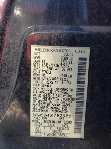 5N1AR18W45C782586 - 2005 NISSAN PATHFINDER LE 黑色 照片 13