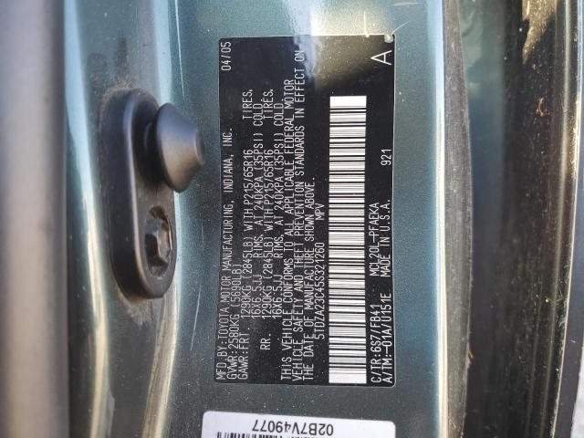 5TDZA23C45S321260 - 2005 TOYOTA SIENNA CE GREEN photo 13