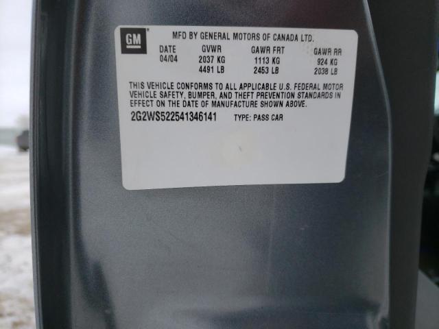 2G2WS522541346141 - 2004 PONTIAC GRAND PRIX GT2 ნაცრისფერი ფოტო 12