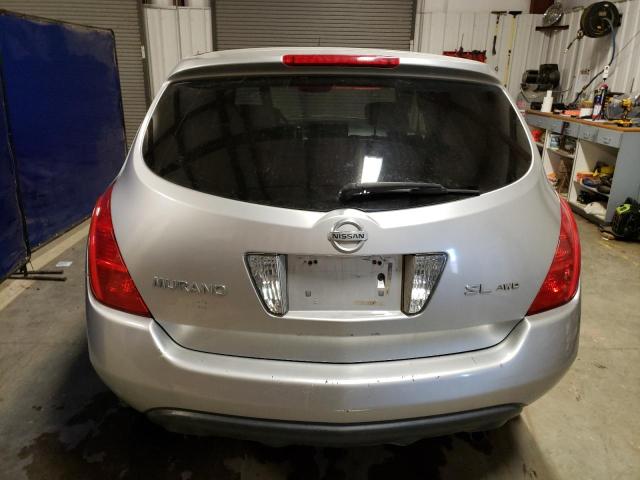 JN8AZ08W05W433152 - 2005 NISSAN MURANO SL SILVER photo 6