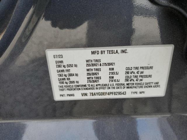 7SAYGDEF4PF829543 - 2023 TESLA MODEL Y GRAY photo 13