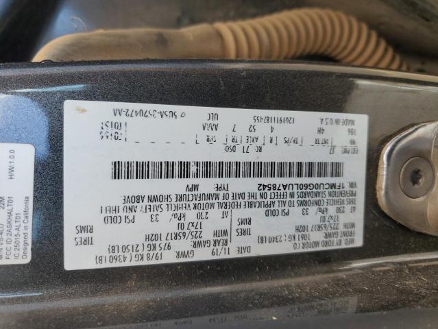 1FMCU0G60LUA78542 - 2020 FORD ESCAPE SE GRAY photo 13