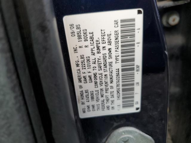 1HGCM56787A028444 - 2007 HONDA ACCORD EX BLUE photo 12